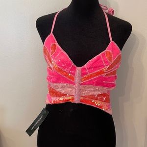 Dolls kill Club EXX sequins top. Super cute bright colors. Size L/XL